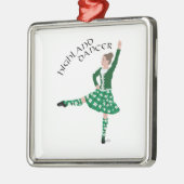 Scottish Highland Dancer - Green Silbernes Ornament (Links)
