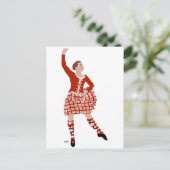 Scottish Highland Dancer in Red Postkarte (Stehend Vorderseite)