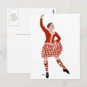 Scottish Highland Dancer in Red Postkarte (Vorne/Hinten)