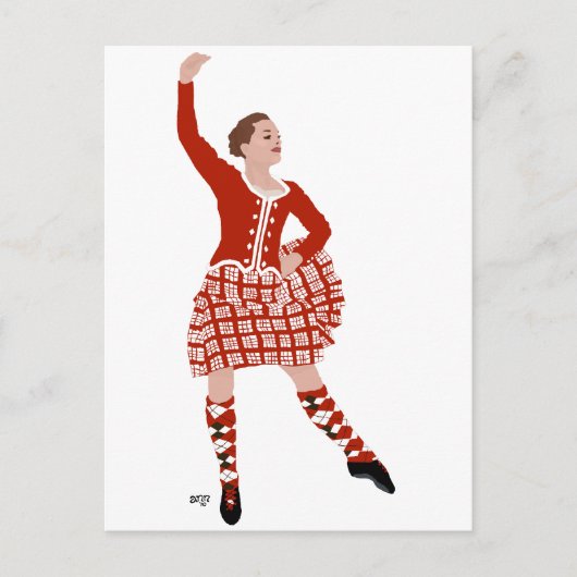Scottish Highland Dancer in Red Postkarte (Vorderseite)