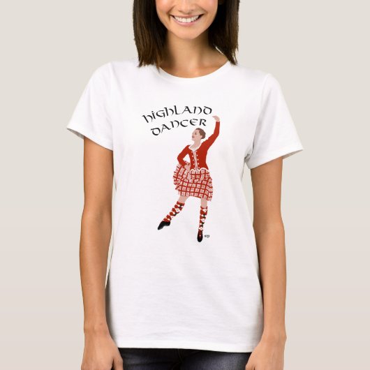 Scottish Highland Dancer in Red T-Shirt (Vorderseite)