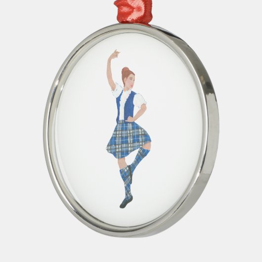 Scottish Highland Dancer - Nevil Kariert Ornament Aus Metall (Links)