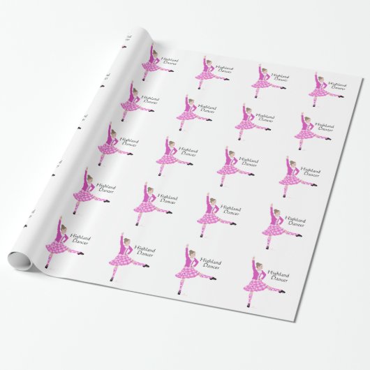 Scottish Highland Dancer Pink Geschenkpapier (Ungerollt)