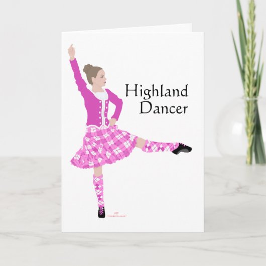 Scottish Highland Dancer Pink Karte (Vorderseite)