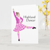 Scottish Highland Dancer Pink Karte (Gelbe Blume)