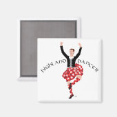 Scottish Highland Dancer Red and Black Magnet (Vorderseite/Rückseite)
