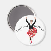Scottish Highland Dancer Red and Black Magnet (Vorderseite/Rückseite)