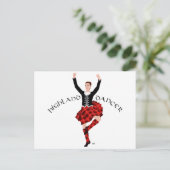 Scottish Highland Dancer Red and Black Postkarte (Stehend Vorderseite)