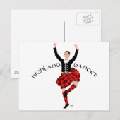 Scottish Highland Dancer Red and Black Postkarte (Vorne/Hinten)