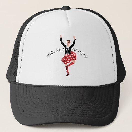 Scottish Highland Dancer Red and Black Truckerkappe (Vorderseite)