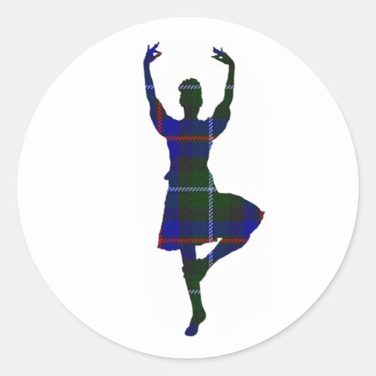 Scottish Highland Dancer Runder Aufkleber (Vorderseite)