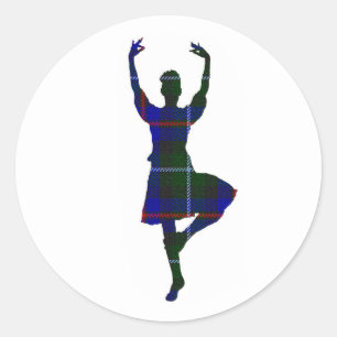 Scottish Highland Dancer Runder Aufkleber