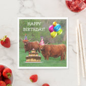 Scottish Highland Steer Birthday Paper Napkin Serviette (Beispiel)