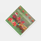Scottish Highland Steer Funny Christmas Napkins Serviette (Ecke)