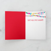 Scottish Highland Steer Pig Out Birthday Karte (Innenseite)