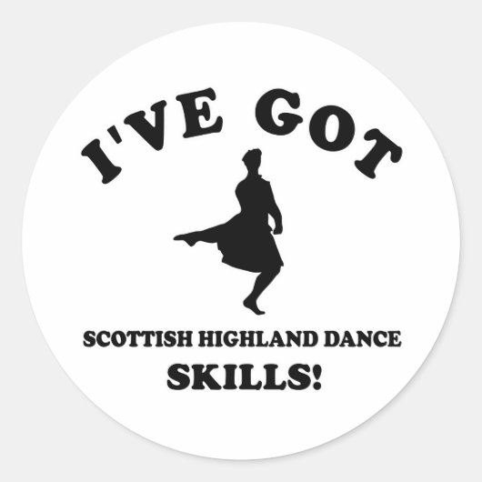 Scottish Highland Tancing Designs Runder Aufkleber (Vorderseite)