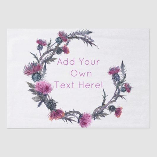 Scottish Highland Thistle Personalize Wreath Seidenpapier (Vorderseite)