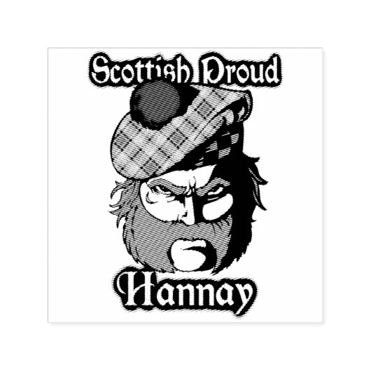 Scottish Highlander Clan Hannay Ink Briefmarke Permastempel (Design)
