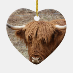 Scottish Highlander Keramik Ornament