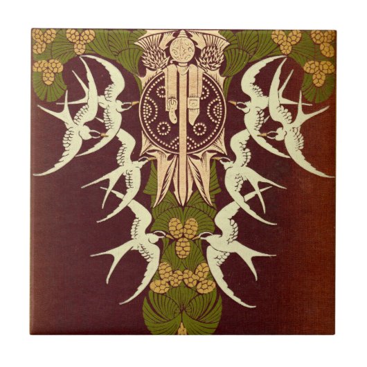 Scottish Highlands Antique Book Cover Fliese (Vorderseite)