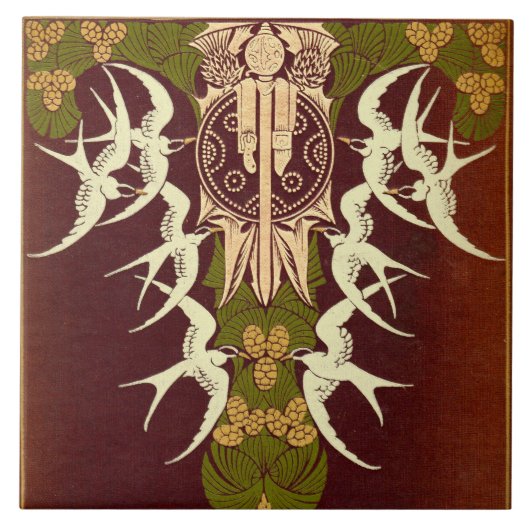 Scottish Highlands Antique Book Cover Fliese (Vorderseite)