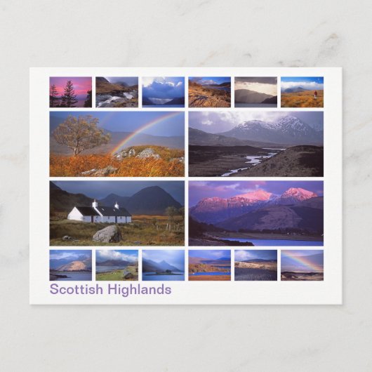 Scottish Highlands Multi-Image Postkarte (Vorderseite)