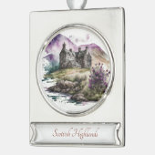 Scottish Highlands Travel Art Banner-Ornament Silber (Links)