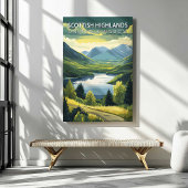 Scottish Highlands Travel Poster Canvas Print Art Leinwanddruck