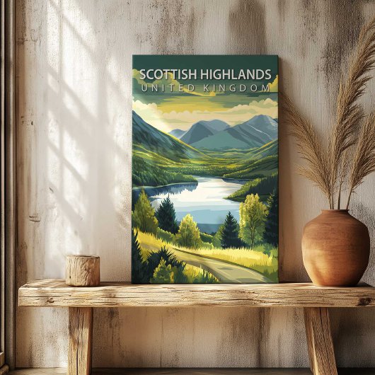 Scottish Highlands Travel Poster Canvas Print Art Leinwanddruck