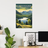 Scottish Highlands UK Mountains Landscape Travel Poster (Heimbüro)