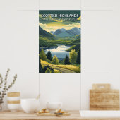 Scottish Highlands UK Mountains Landscape Travel Poster (Küche)