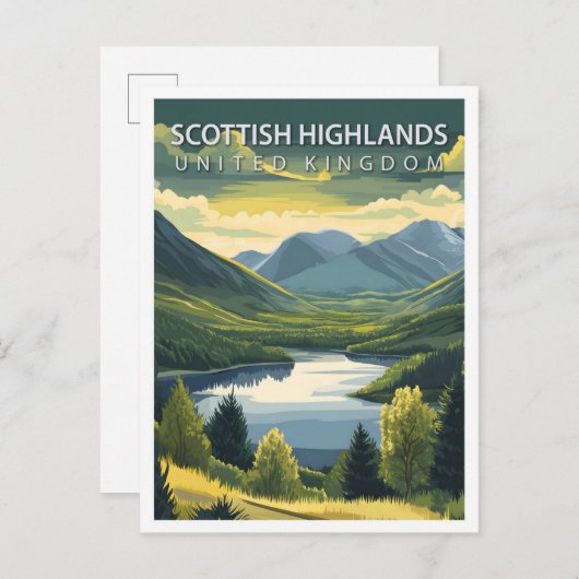 Scottish Highlands United Kingdom Travel Postkarte (Vorne/Hinten)