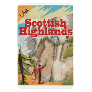 Scottish Highlands Vintage Travel Poster Magnet