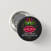 Scottish Hogmanay Mistletoe Neon Tartan Gift Button (Vorne & Hinten)
