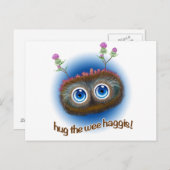 Scottish 'Hoots Toots Haggis' Postkarte (Vorne/Hinten)