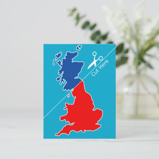 Scottish Independence, "Cut here" map Postkarte (Stehend Vorderseite)