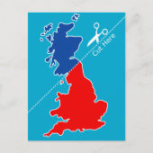 Scottish Independence, "Cut here" map Postkarte (Vorderseite)