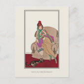 Scottish Jacket Cat Gerda Wegener Fashion Postkarte (Vorderseite)