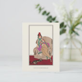 Scottish Jacket Cat Gerda Wegener Fashion Postkarte (Stehend Vorderseite)