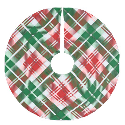 Scottish Kariert Design Christmas Polyester Weihnachtsbaumdecke (Vorderseite)
