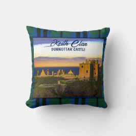 Scottish Keith Clan Dunnottar Castle Tartan Kissen