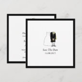 Scottish Kilt Bride & Groom Save the Date - gelb (Vorne/Hinten)
