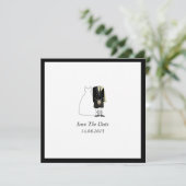 Scottish Kilt Bride & Groom Save the Date - gelb (Stehend Vorderseite)