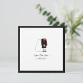Scottish Kilt Bride & Groom Save the Date - rot (Stehend Vorderseite)