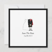 Scottish Kilt Bride & Groom Save the Date - rot (Vorderseite)