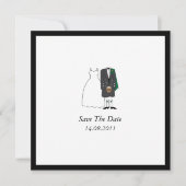 Scottish Kilt Bride & Groom Wedding retten das Dat Save The Date (Vorderseite)