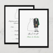Scottish Kilt Bride & Groom Wedding RSVP - grün Karte (Vorne/Hinten)
