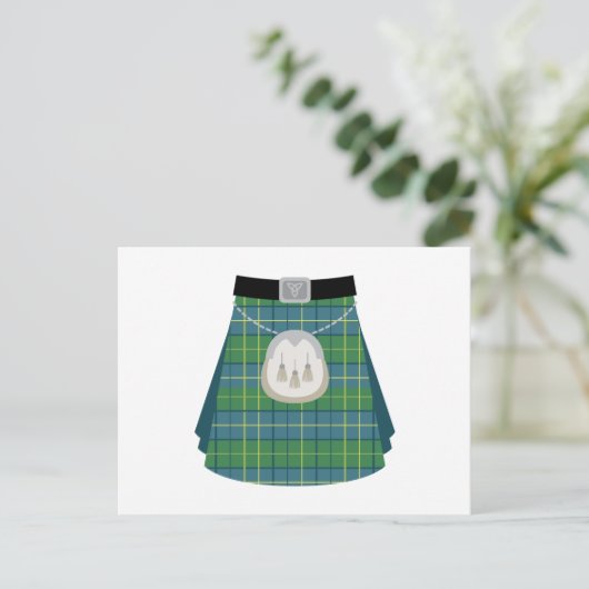 Scottish Kilt Postkarte (Stehend Vorderseite)