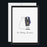 Scottish Kilt Wedding Invitation - Blue Einladung<br><div class="desc">Eine niedliche Hochzeitseinladung mit schottischer Braut und Bräutigam mit lila Zubehör. Bitte senden Sie mir eine Nachricht,  wenn Sie Hilfe bei der Anpassung dieses Designs benötigen. Matratzenlager-  



 Etiketten 


 
 Vielen Dank</div>