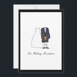 Scottish Kilt Wedding Invitation - Blue Einladung<br><div class="desc">Eine niedliche Hochzeitseinladung mit schottischer Braut und Bräutigam mit lila Zubehör. Bitte senden Sie mir eine Nachricht,  wenn Sie Hilfe bei der Anpassung dieses Designs benötigen. Matratzenlager-  



 Etiketten 


 
 Vielen Dank</div>